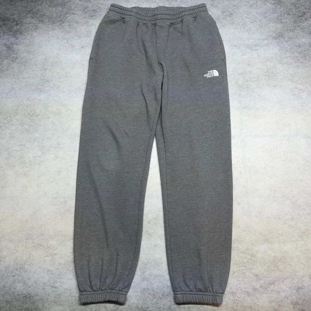 The North Face Mens Size Small Gray Logo Jogger Sweatpants Outdoors Comfort